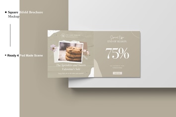 Square Bifold Brochure Mockup V.3
