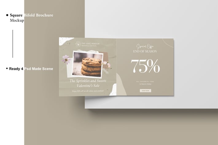 Square Bifold Brochure Mockup V.3