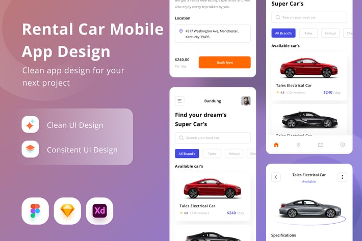Rental Car Mobile App Design