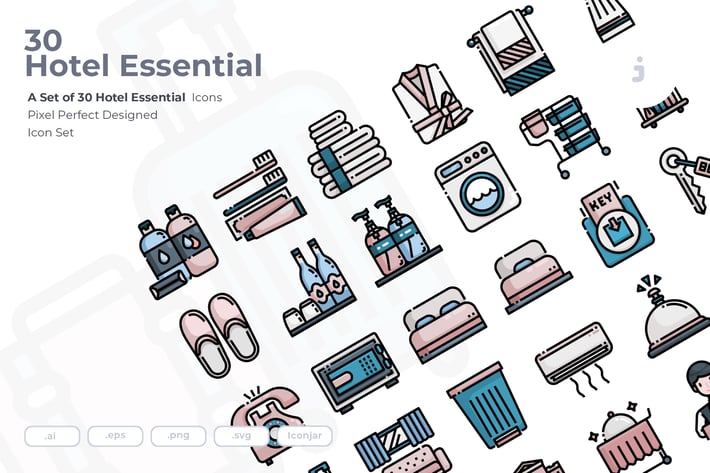 30 Hotel Essential Icons