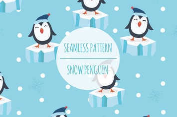 Snow Penguin – Seamless Pattern