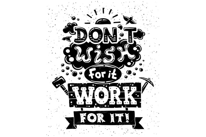 Modern flat design hipster illustration with quote