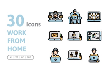 30 Work From Home Icons