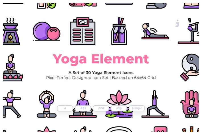 30 Yoga Element Icons