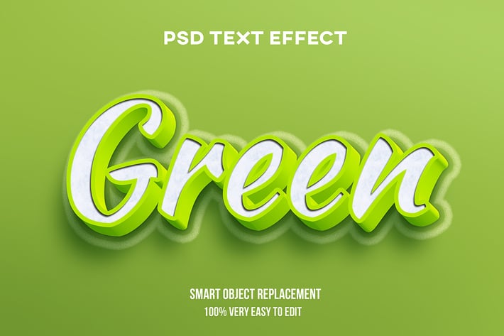 Green fresh text effect