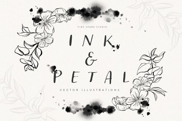 Ink and Petal Floral Vector Illustrations