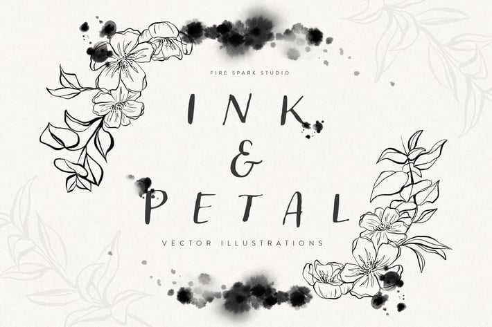 Ink and Petal Floral Vector Illustrations