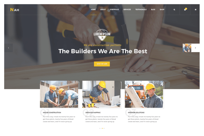Nah Multipurpose Construction responsive HTML5 Tem