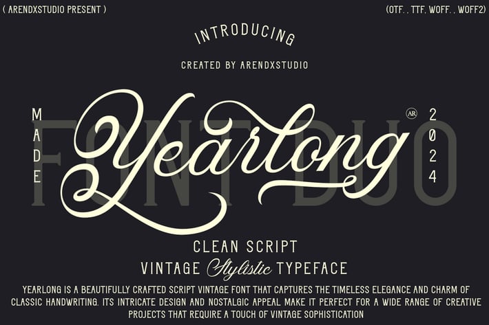 Yearlong Script Vintage Font