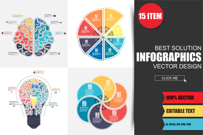 Flat Line Business Infographics