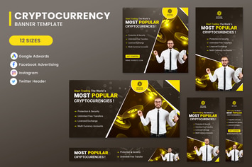 Cryptocurrency Banners Ad Set Template