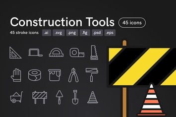 Construction Tools Icons (45 icons)