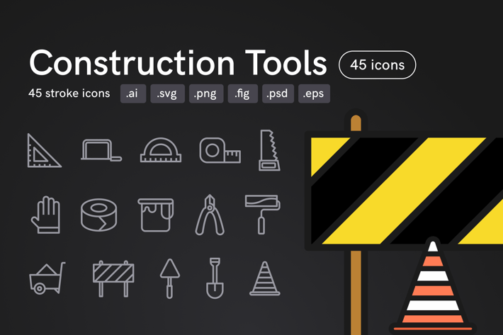 Construction Tools Icons (45 icons)