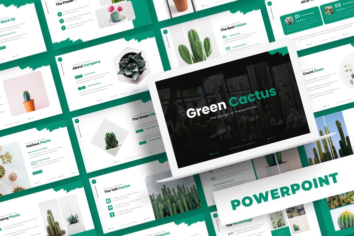 Green Cactus - Powerpoint Template