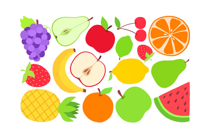 Flat Fruits Clipart 