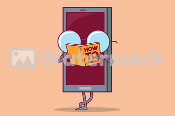 Cell phone reading a book
