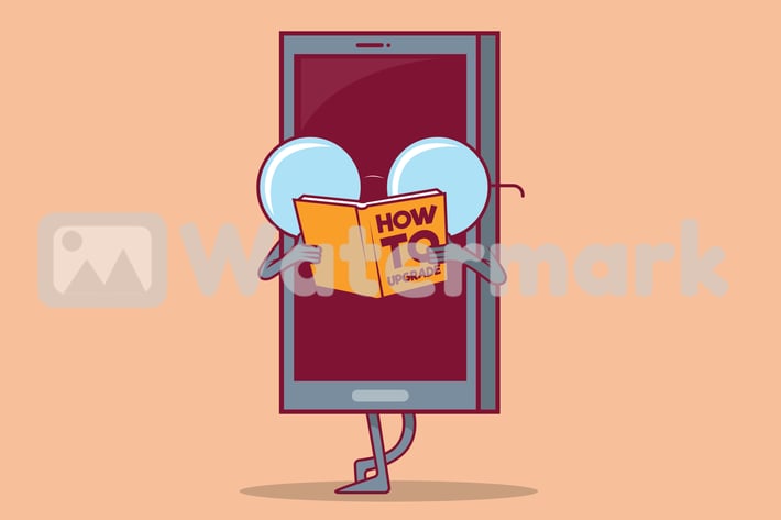 Cell phone reading a book