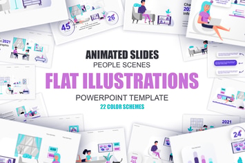 Freelance Flat Illustration Powerpoint Template