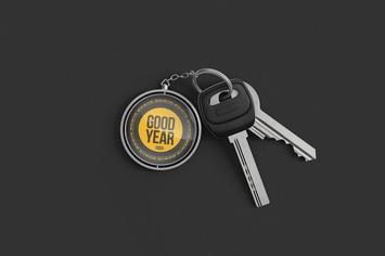 Branded Metal Keychain Mockup