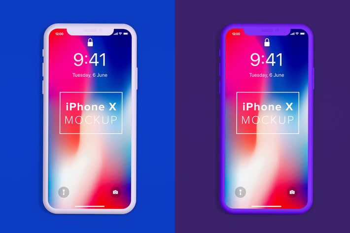 Minimal iPhone X Mockup Clay Front