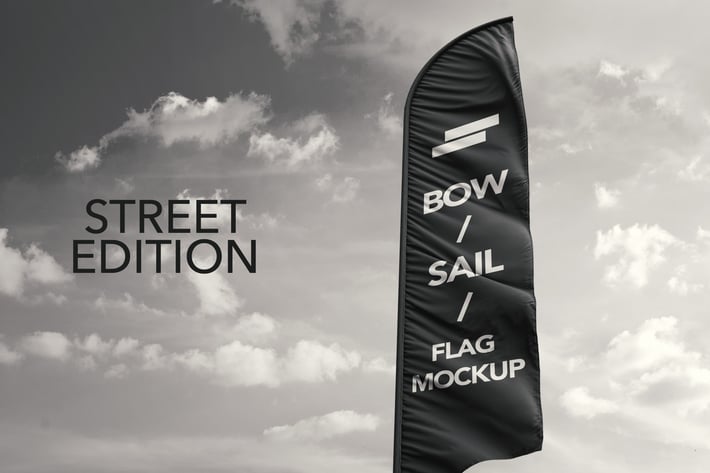 3D Flags Feather / Bow / Sail Flag Mockup
