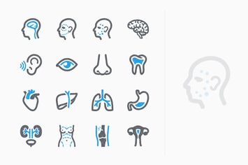 Blue Medical Specialties Icons Set 1 - Sympa