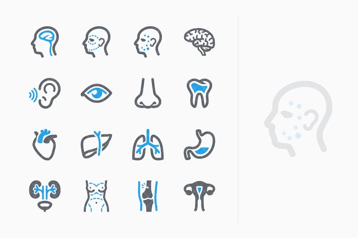 Blue Medical Specialties Icons Set 1 - Sympa