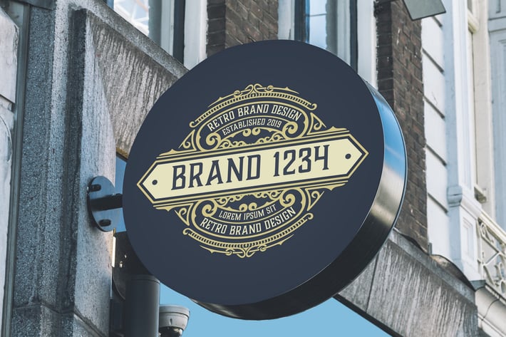 Vintage Logo with Floral Elements