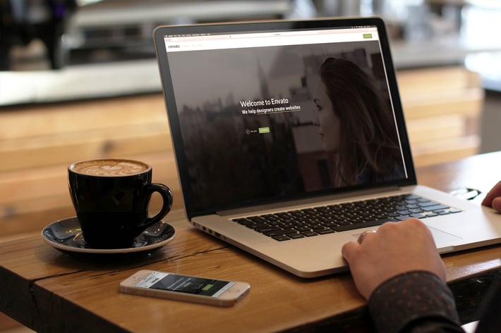 Macbook Pro & iPhone SE Coffee Shop Mockup 3 of 3