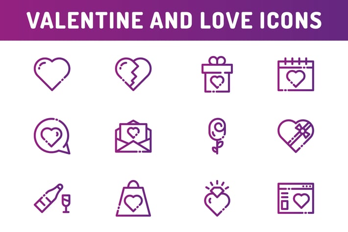 Valentine And Love Icons