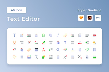 Text Editor Gradient Icon Set