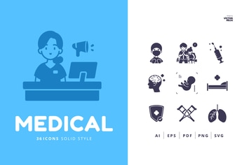 36 Medical Icons Solid Style