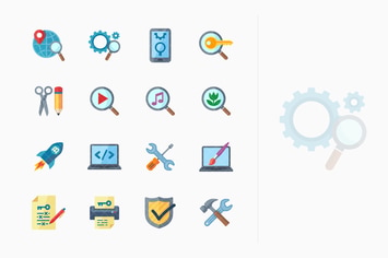 SEO & Internet Marketing Icons Set 1- Flat Series