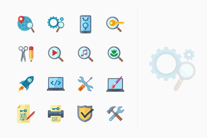 SEO & Internet Marketing Icons Set 1- Flat Series