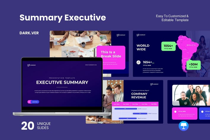 Summary Executive Dark Ver. - Keynote Template