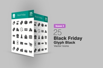 25 Black Friday Glyph Icons