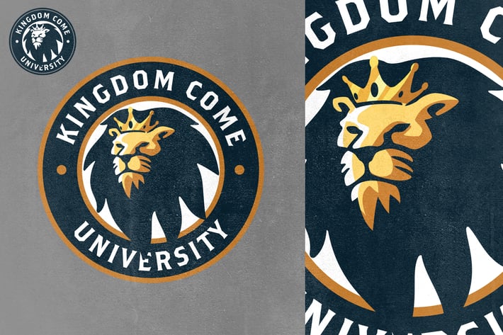 Gold Crowned Lion Mascot Logo