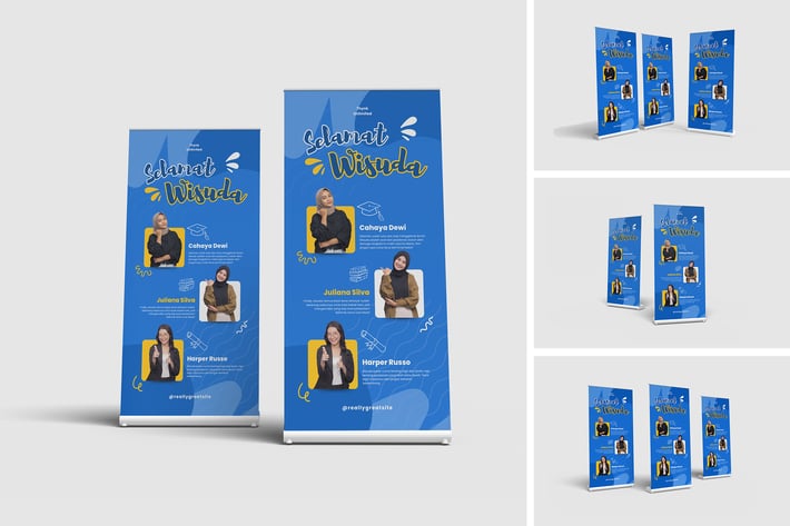 Roll Up Banner Stand Mock-Up