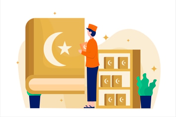 Ramadan Qiraat Flat Vector Illustration
