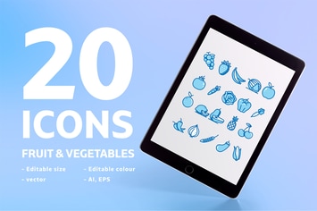 20 Icons Fruit & Vegetables