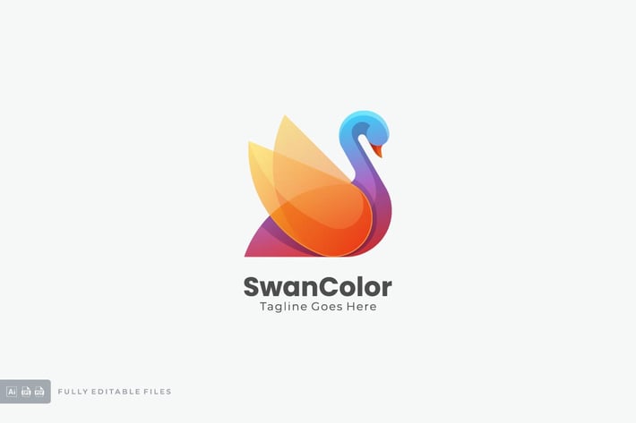 Swan Colorful Logo Template