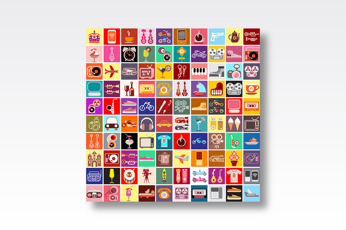 Random Objects Vector Collage