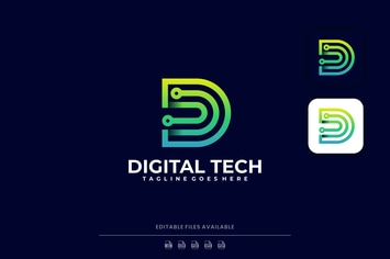 Letter Digital Icon Logo