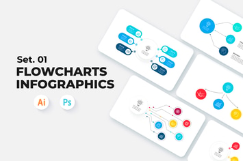 Flowchart Infographics Set 01