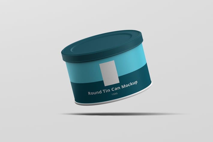 Tin Can Mockup Round Flat Size
