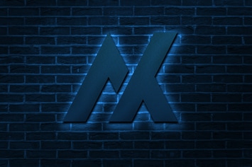 logo on brick wall with neon mockup