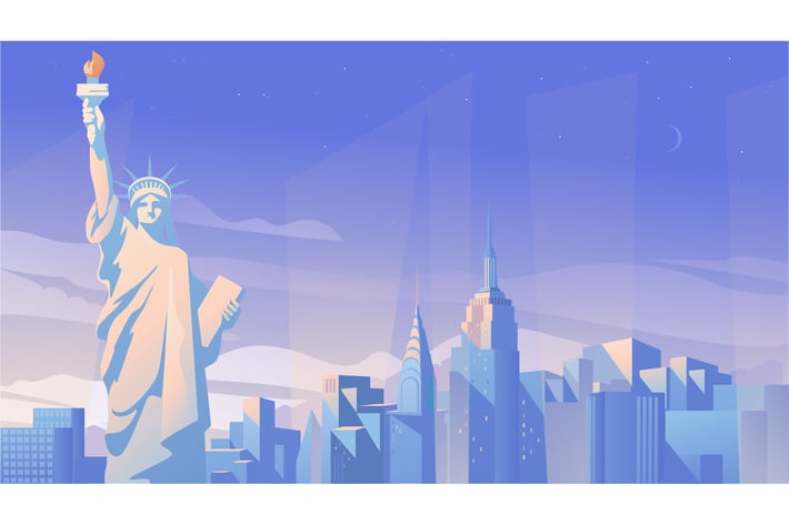 New York City Panorama - Illustration Background