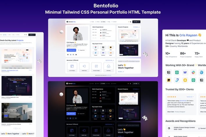 Tailwind CSS Personal Portfolio HTML Template