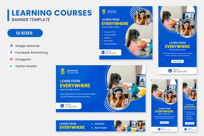 Learning Courses Google Adwords Banner Template