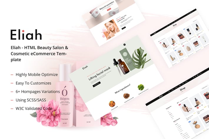 Eliah - HTML Beauty Salon & Cosmetic eCommerce 
